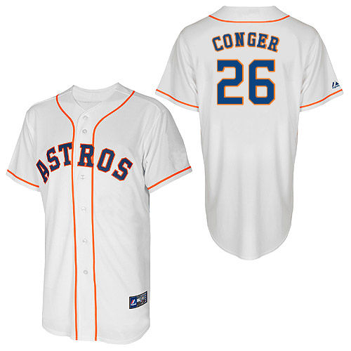 Hank Conger #26 Youth Baseball Jersey-Houston Astros Authentic Home White Cool Base MLB Jersey